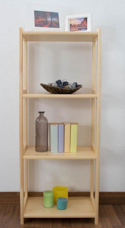 Regal, Küchenregal, Wohnzimmerregal, Bücherregal - 50 cm breit, Kiefer Holz-Massiv, Farbe: Natur