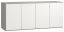 Kommode Bellaco 08, Farbe: Grau / Weiß - Abmessungen: 70 x 160 x 47 cm (H x B x T)