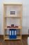 Regal, Küchenregal, Wohnzimmerregal, Bücherregal - 60 cm breit, Kiefer Holz-Massiv, Farbe: Natur