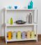 Regal, Küchenregal, Wohnzimmerregal, Bücherregal - 80 cm breit, Kiefer Holz-Massiv, Farbe: Weiß