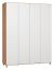 Drehtürenschrank / Kleiderschrank Arbolita 19, Farbe: Eiche / Weiß - Abmessungen: 239 x 185 x 57 cm (H x B x T)