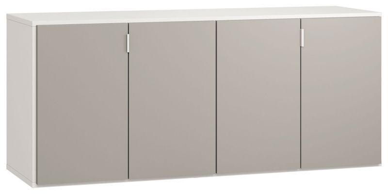 Kommode Bellaco 29, Farbe: Weiß / Grau - Abmessungen: 70 x 160 x 47 cm (H x B x T)