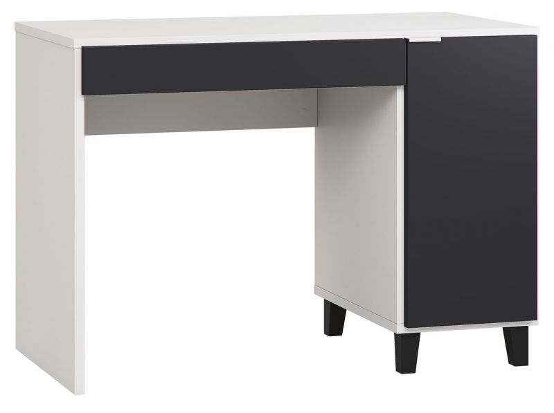 Schreibtisch Vacas 01, Farbe: Weiß / Schwarz - Abmessungen: 78 x 110 x 57 cm (H x B x T)
