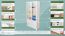 Bücherschrank, Vitrine - Kiefer Massivholz, Farbe: Weiß, 102 cm breit