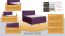 Boxspringbett MINDORO, Box: Bonellfederkern, Matratze: Taschenfederkern, Top Matress: Schaumstoff -  Abmessung: 140 x 200 cm - Farbe: Violett