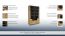 Bücherschrank, Vitrine - teilmassiv, Farbe: Eiche / Schwarz, 121 cm breit