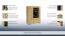 Bücherschrank, Vitrine - teilmassiv, Farbe: Eiche / Schwarz, 102 cm breit