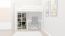 Regal, Küchenregal, Wohnzimmerregal, Bücherregal - 33,5 cm breit, Buche Holz-Massiv, Farbe: Weiß