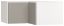 Aufsatz für Eckkleiderschrank Bellaco 39, Farbe: Weiß / Grau - Abmessungen: 45 x 102 x 104 cm (H x B x T)