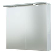 Bad - Spiegelschrank Bijapur 05, Farbe: Weiß glänzend – 73 x 76 x 14 cm (H x B x T)