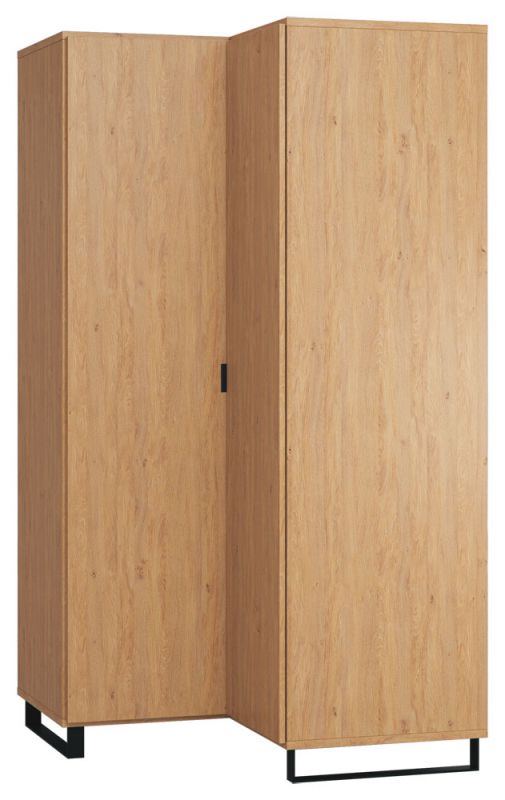 Drehtürenschrank / Eckkleiderschrank Patitas 14, Farbe: Eiche - Abmessungen: 195 x 102 x 104 cm (H x B x T)