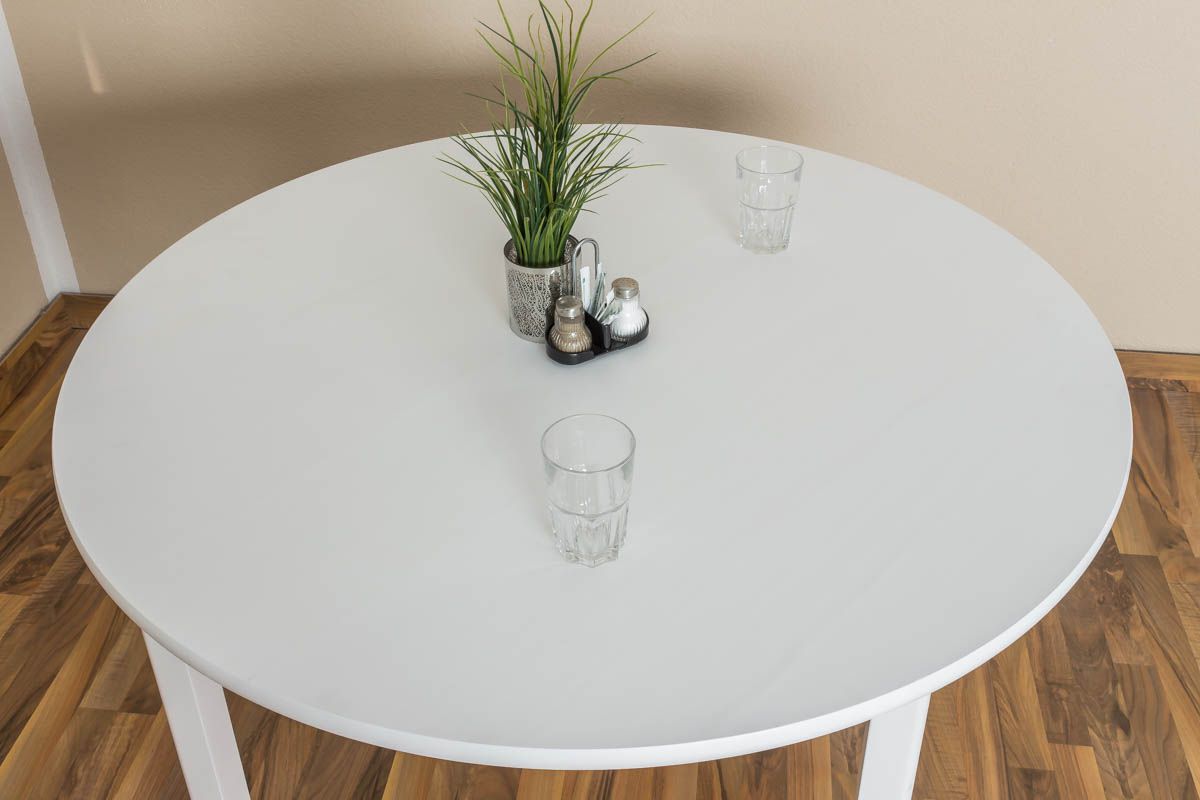 Weißer runder Tisch