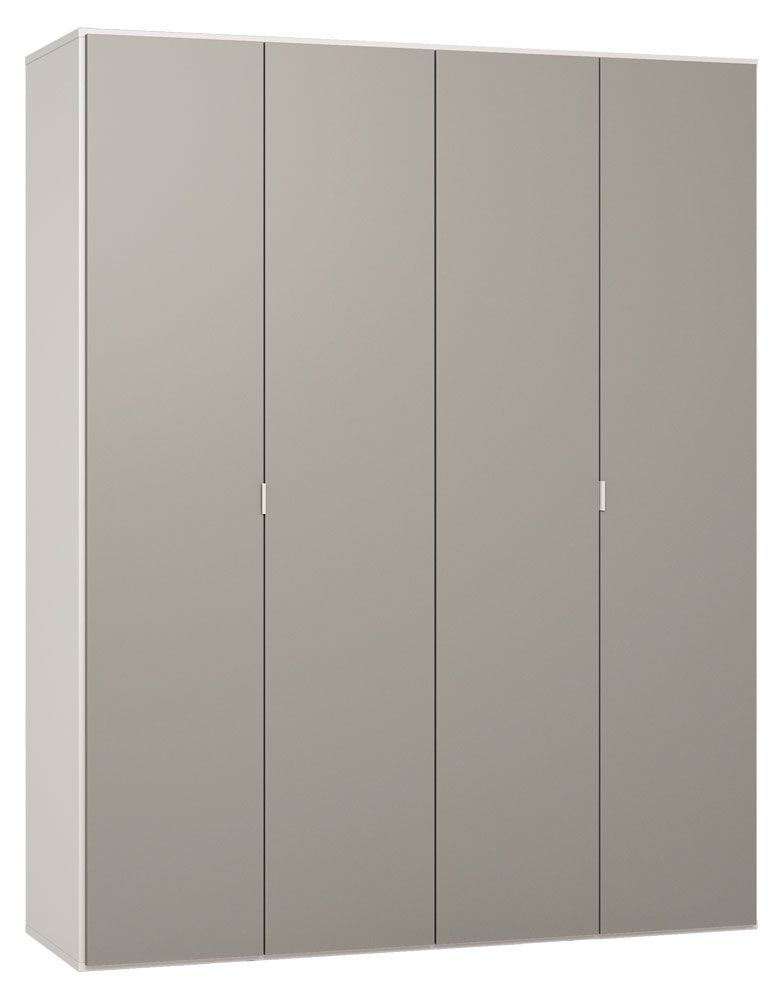 Drehtürenschrank / Kleiderschrank Bellaco 40, Farbe: Weiß / Grau