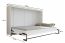 Schrankbett Namsan 02 horizontal, Farbe: Weiß matt / Weiß glänzend - Liegefläche: 120 x 200 cm (B x L)