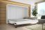 Schrankbett Namsan 03 horizontal, Farbe: Weiß matt / Weiß glänzend - Liegefläche: 140 x 200 cm (B x L)