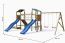 Spielturm Gustav inkl. 2 Türme, Doppelschaukel, Sandkasten, Seilbrücke, Rampe mit Kletterseil und 2 Wellenrutschen FSC®