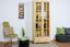 Wohnzimmerschrank, Vitrine, 80 cm breit, Kiefernholz massiv, Farbe: Natur