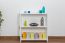 Regal, Küchenregal, Wohnzimmerregal, Bücherregal - 80 cm breit, Kiefer Holz-Massiv, Farbe: Weiß