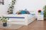 Doppelbett / Funktionsbett "Easy Premium Line" K6 inkl. 4 Schubladen und 2 Abdeckblenden 160 x 200 cm Buche Vollholz massiv weiß lackiert