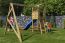Kinderspielturm / Spielanlage Henry inkl. Doppelschaukel, Kletterwand, Wellenrutsche und Holzdach FSC®