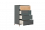 Kommode Vaitele 14, Farbe: Anthrazit Hochglanz / Walnuss - 101 x 60 x 45 cm (H x B x T)
