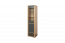 Vitrine Faleula 02, Farbe: Eiche / Grau - 196 x 50 x 43 cm (H x B x T)