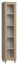 Vitrine Nanez 31, Farbe: Grau / Eiche - Abmessungen: 195 x 39 x 40 cm (H x B x T)
