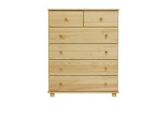 Kommode Kiefer massiv Vollholz natur 019 - Abmessung 122 x 100 x 42 cm (H x B x T)