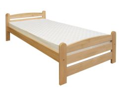 Einzelbett / Gästebett Buche massiv Vollholz natur 118, inkl. Lattenrost - Abmessung 140 x 200 cm