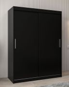 Schiebetürenschrank / Kleiderschrank Bisaurin 3A, Farbe: Schwarz - Abmessungen: 200 x 150 x 62 cm ( H x B x T)