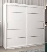 Schiebetürenschrank / Kleiderschrank Jan 05A, Farbe: Weiß matt - Abmessungen: 200 x 200 x 62 cm ( H x B x T)