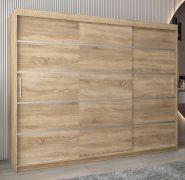 Schiebetürenschrank / Kleiderschrank Jan 06A, Farbe: Eiche Sonoma - Abmessungen: 200 x 250 x 62 cm ( H x B x T)