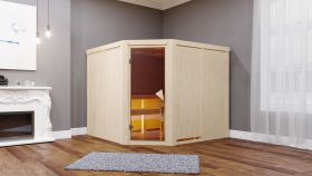 Sauna "Samu" SET mit Ofen. 9 kW Silber - 231 x 196 x 198 cm (B x T x H)
