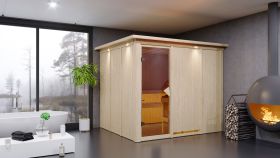 Sauna "Toivo" SET mit Kranz und Ofen BIO 9 kW - 245 x 210 x 202 cm (B x T x H)