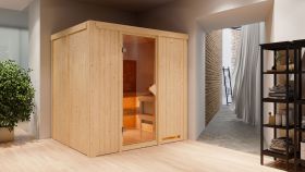 Sauna "Eemil" SET mit Ofen externe Steuerung easy 9 kW Edelstahl - 196 x 170 x 198 cm (B x T x H)