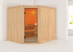 Sauna "Ando" mit bronzierter Tür - Farbe: Natur - 231 x 196 x 198 cm (B x T x H)