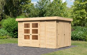 Gartenhaus SET mit Anbauschrank, Farbe: Natur, Grundfläche: 7,75 m²