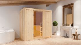 Sauna "Eeli" SET mit Klarglastür & Ofen 9 kW - 196 x 118 x 198 cm (B x T x H)