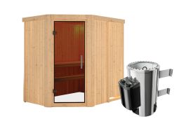 Sauna "Ole" SET mit graphitfarbener Tür & Ofen 3,6 kW - 151 x 196 x 198 cm (B x T x H)