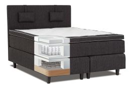 Boxspringbett TAKA, Box: Bonellfederkern, Matratze: Taschenfederkern, Top Matress: Schaumstoff - Abmessung: 160 x 200 cm