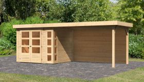 Gartenhaus SET naturbelassen mit Schleppdach 2,8 m Breite, Rückwand, Grundfläche: 5,07m²