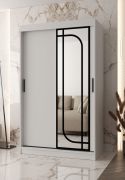 Kleiderschrank | 1 Spiegeltür | Weiß Matt | 120 x 62 x 200 cm | 2 Kleiderstangen | zuverlässiges Gleitsysteme | 5 Fächer | Moderne Details