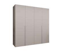 Drehtürenschrank mit Soft-Close-Funktion Eiger 32, Farbe: Kaschmir, 2 Meter breit, zwei Kleiderstangen, Kleiderschrank, Griffe: Kaschmir, zwei Fächer