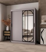 Kleiderschrank / Schiebetürenschrank | Farbe: Kaschmir | 2 Kleiderstangen | 5 Fächer | hochwertig Verarbeitet | 150 x 62 x 200 cm | für Schlafzimmer
