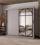 Kleiderschrank | Kaschmir | Spiegeltür | Moderne Details | 200 x 62 x 200 cm | Schiebetürenschrank | 10 Fächer | 2 Kleiderstangen | hochwertig Verarbeitet