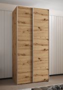 Kleiderschrank / Schiebetürenschrank | 6 Einlegeböden | 245,5 x 120 x 64 | 2 Kleiderstangen | 2 Schiebetüren | 6 Fächer | Farbe: Eiche Artisan | Soft-Close