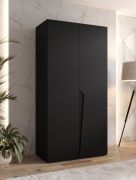 Kleiderschrank | 1 Fach | Farbe: Schwarz | 1 Kleiderstange | Soft-Close-Funktion | 1 Meter breit | Griffe: Schwarz | ABS-Kanten | Maße: 100 x 52 x 202 cm