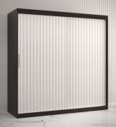 Eleganter Kleiderschrank mit genügend Stauraum Balmenhorn 63, Farbe: Schwarz matt / Weiß matt - Abmessungen: 200 x 180 x 62 cm (H x B x T), mit 10 Fächern und zwei Kleiderstangen