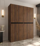 Kleiderschrank | Farbe: Walnuss Warmia | 8 Drehtüren | 6 Fächer | Soft-Close Funktion | 2 Kleiderstangen | 160 x 52 x 203 cm | hochwertig Verarbeitet | für Schlafzimmer