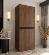 Drehtürenschrank / Kleiderschrank | Farbe: Walnuss Warmia | 4 Drehtüren | 3 Fächer | Soft-Close Funktion | 1 Kleiderstange | 80 x 52 x 203 cm | für Schlafzimmer